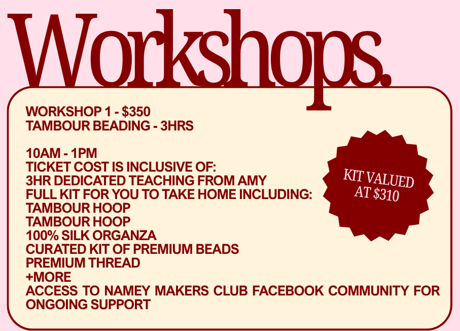 TAMBOUR BEADING WORKSHOP BRISBANE  22.8.26