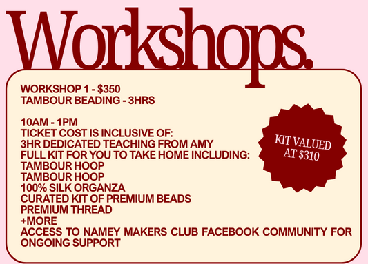 TAMBOUR BEADING WORKSHOP BRISBANE  22.8.26